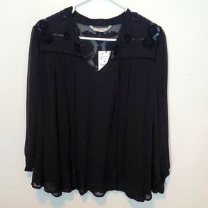 Zara embroidered blouse
